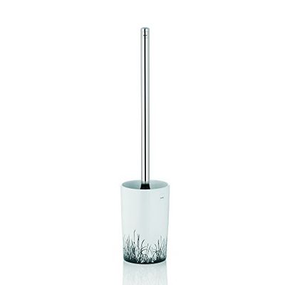 Kela 21369 set porte-brosse WC, céramique, blanc, motif herbe, 'Lapata'