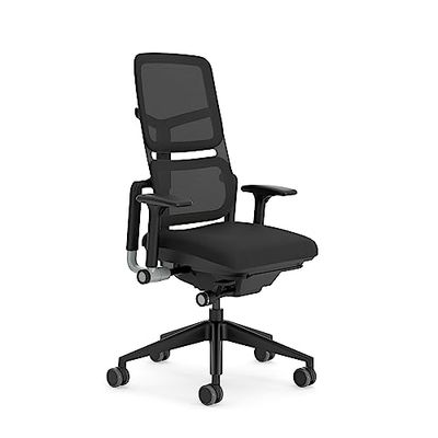 Steelcase Please Air, chaise pivotante ergonomique avec soutien lombaire réglable en hauteur Onyx/Noir