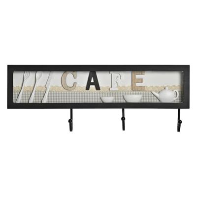 PERCHERO PARED MDF METAL 45X4X17 CAFE VICHY VERDE