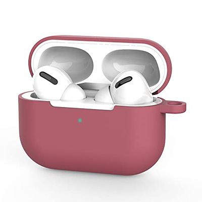 AirPods pro fodral silikon skyddsfodral och hudfodral för AirPods pro [synlig framsida] [trådlös laddning] (öronen, utan karbinhake, vittorn)