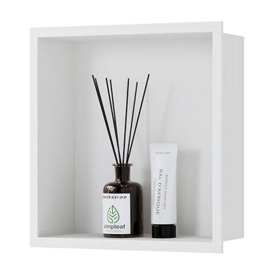 Neodrain Niche de Douche sans carrelage, étagère de Douche de Rangement (Taille extérieure 33,1 x 33,2,5 cm) (Taille intérieure 30,5 x 30,5 cm), Niche Murale en Acier Inoxydable pour Le Rangement,