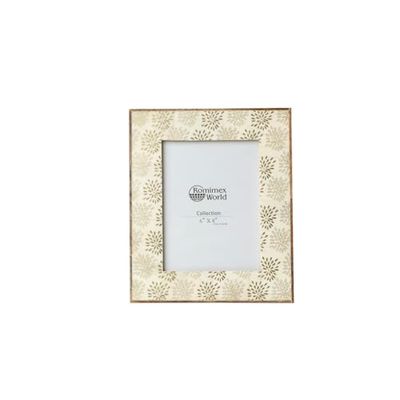 Romimex Cornice portafoto dorata in legno osso 23 x 28 x 2 cm