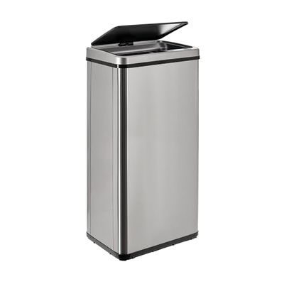 WELL HOME Intelligente vuilnisemmer zonder poten automatisch openen of handmatig contact, 60 l, hoogte: 79,5 x 35,5 x 26 cm, grijs.