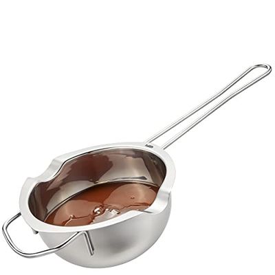 Gefu MELTO Melting Pot - Water Bath Melting Bowl with 2 Pourers Melting Pot Stainless Steel for Butter Chocolate Wax Soap