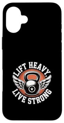 Lift Heavy Live Strong Kettlebell Design for Gym & Workout Case for iPhone 16 Plus