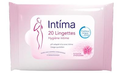 Intima - 20 Lingettes Hygiène Intime - Douceur et Fraîcheur Longue Durée