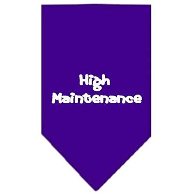 Mirage High Maintenance Screen Print Bandana voor Huisdieren, Groot, Paars