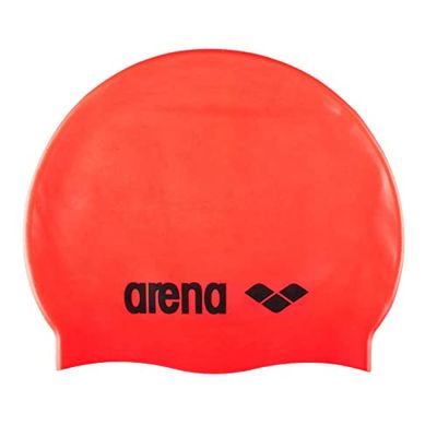 Arena Classic Silicone gorro de natação preto, laranja silicone - gorros de natação (unissexo, preto, laranja, silicone, One size, específico, imagem)