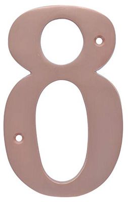 Distinctions 90598, 5-Inch Brushed Copper House Number 8