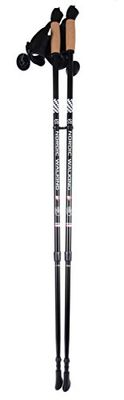 SMJ sport volwassenen TELESCOPING NORDIC WALKING POLES LONG LIFE zwart wandelstokken, zwart, één maat