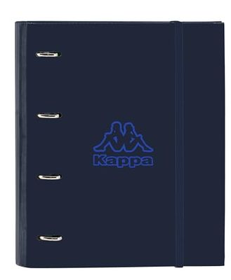Safta Kappa Blue Night Ringband met 4 ringen, 35 cm, met 100 A4-vellen, ideaal voor kinderen van verschillende leeftijden, comfortabel en veelzijdig, kwaliteit en duurzaamheid, 27 x 3,5 x 32 cm,