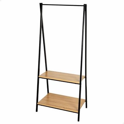 AKTIVE Max Home Âne à Vêtements, Portemanteau, Portemanteau et Porte-Chaussures, 2 Étagères de Rangement, 64X40X150 cm, Industriel, Couloir, Porte-Chaussures, Porte-Manteau, Crochets Muraux