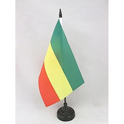 Drapeau de table Ethiopie sans armoiries 21x14cm - PETIT Drapeaux DE BUREAU éthiopien 14 x 21 cm - AZ FLAG