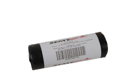 Semy Top Lot de 10 rouleaux de 20 sacs poubelle PEHD avec ruban de fermeture en polypropylène Recto imprimé Noir 360 + 340 x 1100 mm Env. 110 l