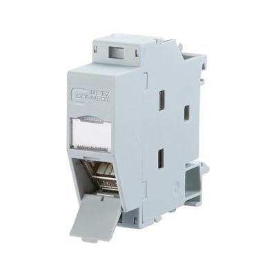 Btr Netcom - Presa di rete per montaggio su rail DIN CAT 6A, 180°