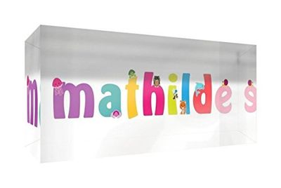 Little helper herinnering deco acryl transparant gepolijst als diamantstijl illustratief bont met de naam Meisjesnaam Mathilde 5 x 15 x 2 cm klein