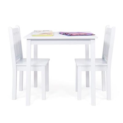 Humble Crew set met houten vierkante tafel en 2 stoelen voor kinderen, wit