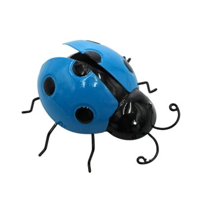 Dekohelden24 Metal Fridge Magnet Dimensions (L x W x H) Approx. 9.5 x 9.5 x 4.5 cm Ladybird Blue 10 cm