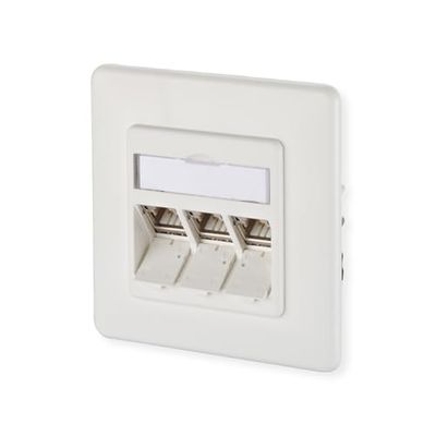 BTR, 130B12D31002-E, Presa di rete da incasso modulo C6A, 3 porte, 270°M, colore: Bianco