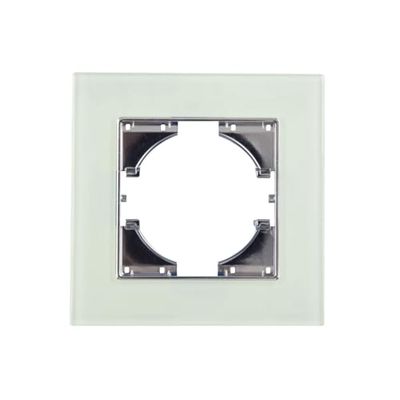 Panel empotrable de cristal blanco con marco de un elemento, ideal para iluminación en interiores y decoración moderna.