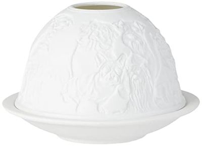 Nordic Lights Candle Shade, Porcelain, White Patterned, One Size