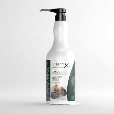 Zenix Garlic Hair Care Shampooing 1000 ml | Shampooing cheveux avec extrait d'ail | Cure réparatrice intense | Soin des cheveux sans sel pour femmes et hommes | Sarimsak Sampuan