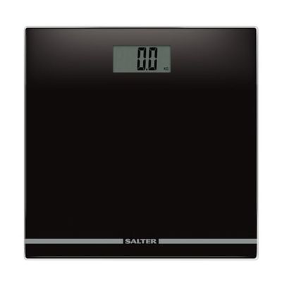 Salter 9205 BK3R Grand Affichage Pèse Personne Numérique, Balance Personnelle Électronique Précise, Écran Facile à Lire, Plateau En Verre Ultra Slim, Capacité Max 180KG, Mesures en KG/st/lbs, Noir