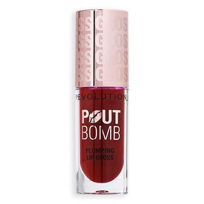 Revolution Beauty, Pout Bomb Gloss Volumizzante per Labbra, Brillantezza Intensa per Labbra Piene e Voluminose con Acido Ialuronico e Peptidi, Vegano e Senza Crudeltà, Mauve Chiaro