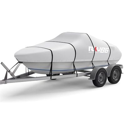 RKV86 Housse de Bateau imperméable en Tissu Oxford 6000D Robuste, Convient à la Plupart des Bateaux de 5,2 m, 5,5 m et 5,8 m