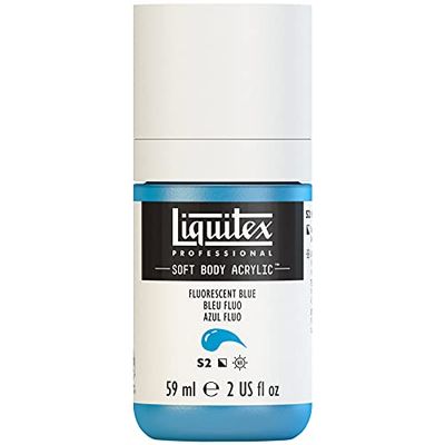 Liquitex 1959984 Soft Body - Tinta acrílica (frasco doseador de 59 ml), cor azul fluorescente