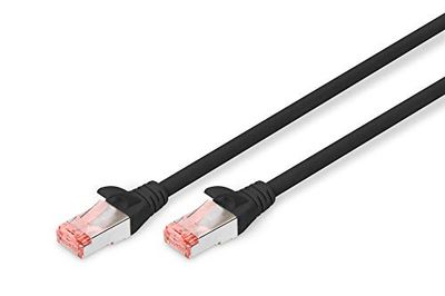 DIGITUS Câble LAN Cat 6-0,25m - RJ45 Câble réseau - S/FTP blindé - Compatible Cat 6A & Cat 7 - Noir