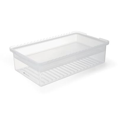 MasterClass Bandeja para adobo con tapa, recipiente de almacenamiento en el frigorífico con estación para brochetas y tapa multiusos, ideal para barbacoa, kebabs y hamburguesas
