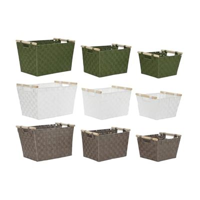 CESTA SET 3 PP MADERA 43X30X30 BRILLANTE 3 SURT.