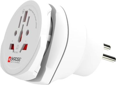 SKROSS - 1.500231-E | Monde vers UK | Adaptateur de Voyage Combo EU vers UK et Monde vers EU - Tension et Puissance 100V – 750W / 250V – 1750W. Max Load 7A. Protection Contre Les Chocs électriques