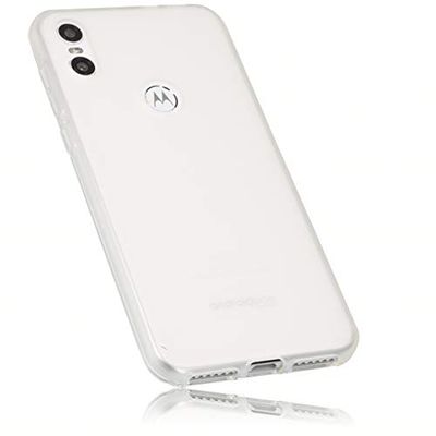 mumbi Hoes compatibel met Motorola One mobiele telefoon case telefoonhoes, transparant wit