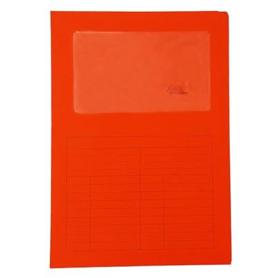 Blasetti Cartelline Portadocumenti con Finestra - Sintex ROSSA raccoglitore documenti per ufficio, Formato A4, Colore Rosso, Confezione 50 pezzi, Carta 120gr, Aperta su due lati