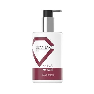 Semilac Care Spicy & Sensual - Crema per le mani, 250 ml, fragranza sensuale con vaniglia e ambra, ingredienti naturali al 96%