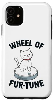Wheel Of Fur-Tune Cat On Robot Vacuum Cleaner Cat Case for iPhone 11