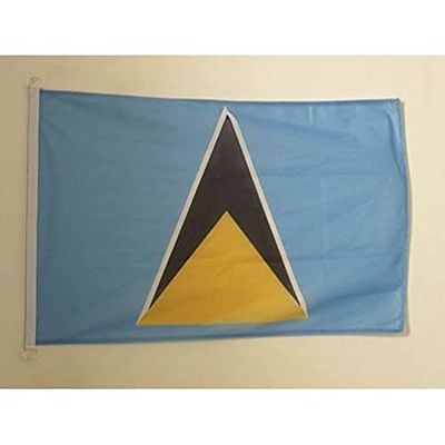 AZ FLAG - Drapeau Sainte Lucie - 45x30 cm - Pavillon Nautique Saint-Lucien Spécial Bateau Et Extérieur En Maille Bloquée Avec Anneaux Plastiques Intégrés - 30g