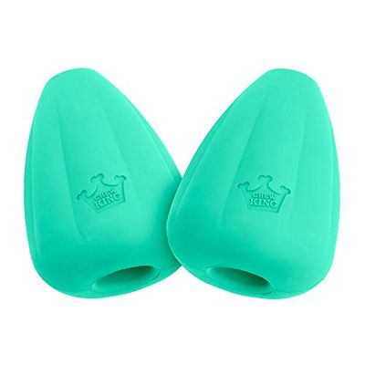 Chew King AnCoSoo - 3 Bolas para Perros, Bolas de Juguete duraderas y chirriantes para Perros de Raza, Cuidado Dental y Entrenamiento de búsqueda, Pelota interactiva de Goma (Verde)