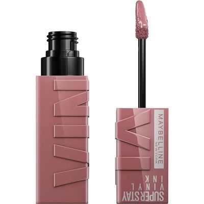 Maybelline Colore per labbra New York, senza sbavature, lunga durata fino a 16 ore, rossetto liquido, finitura lucida, inchiostro vinilico SuperStay, 110 Awestruck