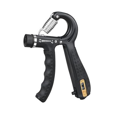 GRIFEMA GA5003 Draagbare Gripkrachttrainer, Met Tellende Antislip Onderarmtrainer, Verstelbaar 5-60 kg, Gebruikt voor Fitness, Dagelijkse Training, Vinger- en Polstraining, Zwart