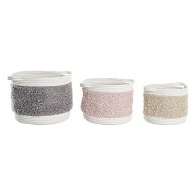 Mand Set 3 Algodon 34 x 34 x 27 roze stang