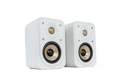 Polk Audio Signature Elite ES10 Enceintes Surround Hi-Res, Satellites Compactes, Compatibles Dolby Atmos/DTS:X (Paire) - Blanches