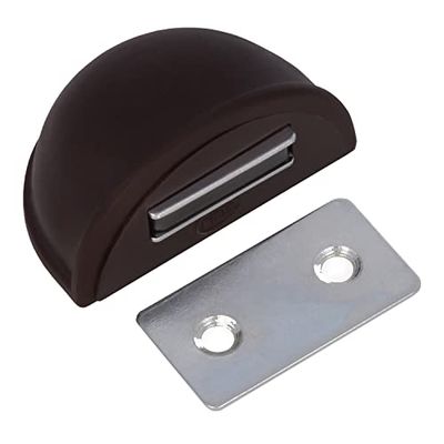 Amig Fermaporta magnetico per porte di passaggio, Diametro 48 x 25 mm, Modello 403, Plastica, Marrone, Fissaggio sul pavimento, Protezione per le tue porte, finestre e mobili