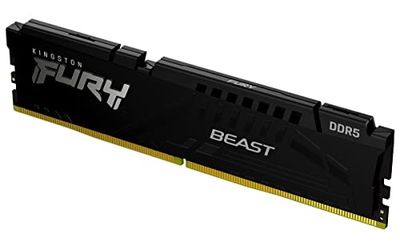 Kingston FURY Beast Black DDR5 16GB 5600MT/s CL36 DIMM Desktop Gaming Memory Single Module AMD EXPO and Intel XMP - KF556C36BBE-16