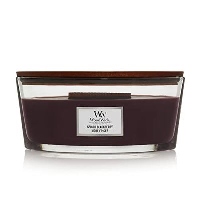 Woodwick Ellipse vela aromática, roxo (Spiced Blackberry), 453 g
