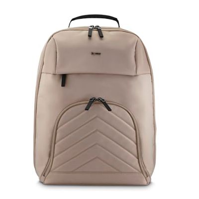 Hama "Premium Lightweight Sac à dos pour Ordinateur Portable jusqu'à 16,2" - Dos & Compartiment Rembourrés, Organisateur, Sac Léger & Hydrofuge pour Voyage, Affaires, Travail, Cours - Beige
