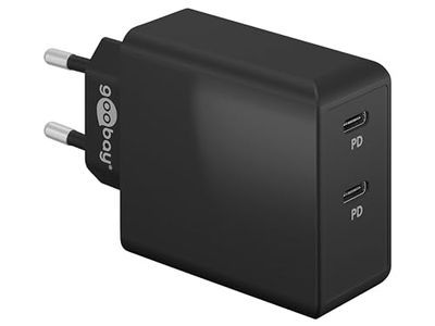 goobay 61757 Dual Port USB C-oplader 36W / snellader PD/universele USB-voeding/adapter/laadstekker/Fast Charger voor Samsung S22, iPhone/snellaadstekker/netstekker/zwart