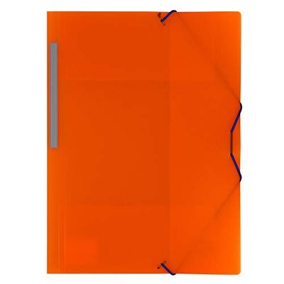 Grafoplas Classeur poliplas translucido avec Fermeture avec Elastiques et 3 Rabats – Orange